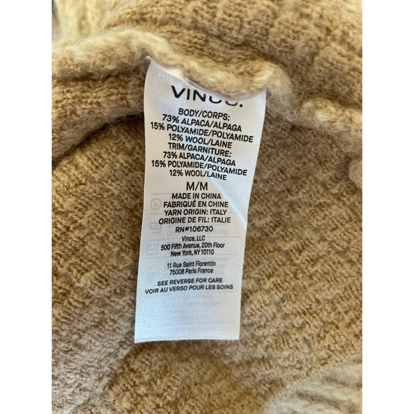 Vince Ribbed Funnel Neck Alpaca & Merino Wool Blend Sweater - Picture 6 of 6